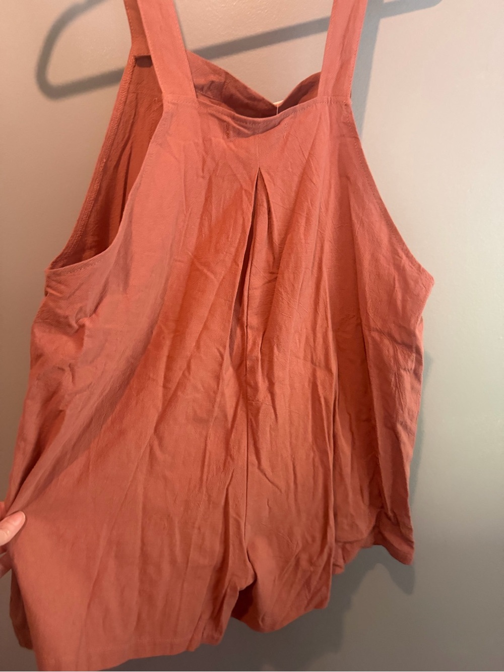 Rust Pink Cotton Utility Romper - Picture 5 of 5
